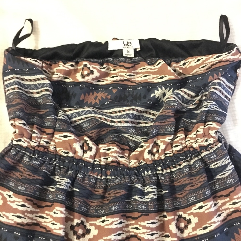 Bold print strapless maxi dress